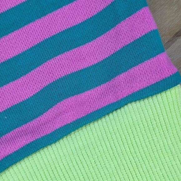 ☔️🔹️NWT Neon & Striped Drop Shoulder Oversized Sweatshirt Medium - Picture 11 of 14